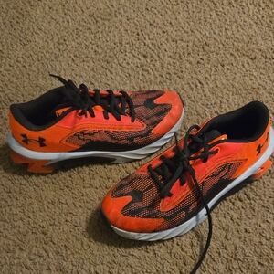 Under Armour Kids Orange and Black Athletic Sneakers